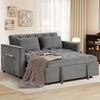 Bonzy Home Convertible Sofa Bed Versatile Velvet Sofa Pullout Bed,55 Inch Couch Adjustable Backrest,Gray