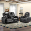 Bonzy Home Electric Power Recliner Sofa Set Theater Seating with Console Living Room Furniture Set, Cup Holders, Hidden Arm Storage, USB Ports, Black