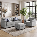 Bonzy Home Sectional Sofa Living Room Furniture Sets Small Sofa Sets for Small Spaces Gray