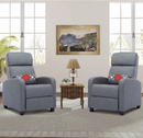 Bonzy Home Electric Recliner Chair with Massage Function, Grey, 2pcs