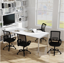 Bonzy Home Ergonomic Home Office Chairs Set of 4 with Adjustable Height and Lumbar Support, 360° Swivel Mesh Computer Desk Chair with Wheels & Armrests, Black