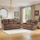 Bonzy Home Manual Recliner Sofa Living Room Furniture Set Adjustable Backrest, Manual Recliner Chair, Manual Loveseat and 3 Seat Recliner Sofa Couch Set for Living Room