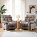 Bonzy Home Recliner Chairs Set of 2 for Living Room Manual Reclining Chair Single Sofa for Bedroom,Light Taupe