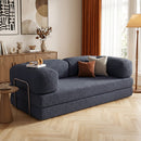 Ebello 79" Convertible Sofa Bed, Modular Loveseat Sleeper with Fixed Frame & Removable Armrests, No Assembly Required for Small Spaces, Dark Gray