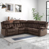 Bonzy Home Modern Manual Reclining with Center Console with Hidden Storage, Living Room Furniture Set, Fabric Symmetrical Couch with 2 Cup Holders for Living Room