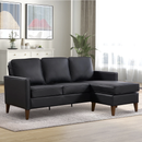 Bonzy Home 70 Inch L-Shaped Modular Sectional Sofa, 3-Seat Reversible Corduroy Couch with Storage & Movable Ottoman, Modern Convertible Living Room Sofa, Breathable Black Fabric