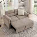 Bonzy Home Modular Corduroy Sectional Sofa with Pull Out Sleeper, Convertible L-Shaped Couch, Free Combination Upholstered Sofa Bed for Living Room