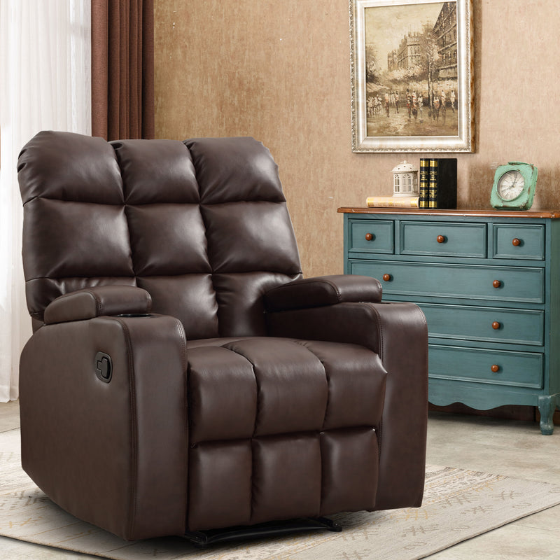 Bonzy Home Recliner Comfortable Single Reclining Chair Sofa for Living Room Bedroom, Coffee