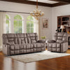 Bonzy Home Recliner Sofa Set — Single Manual Recliner & 3-Seat Reclining Sofa with Wide Backrests & Headrests, Brown