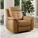 Bonzy Home Power Recliner Chair, Electric Adjustable Reclining Sofa with USB Port, Overstuffed Armrest Single Recliner Sofa for Living Room Bedroom, Brown