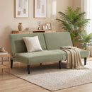 Bonzy Home Futon Sofa Bed Corduroy Futon Couch with Adjustable Backrest, Convertible Folding Futons Sofa Couches for Small Spaces Living Rooms Apartment Office (Green)