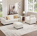 Bonzy Home Living Room Sofa Set Cloud Couch Sectional with Ottoman Modular Sectional Sofa Entertaining Guests Oat