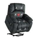 Canmov Overstuffed Massage Recliner Chairs with Heat and Vibration, Elderly Sofa Home for Living Room Bedroom, Dark Gray