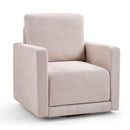 Ebello Swivel Accent Chair with Hidden Storage - Fully Assembled, Plush Fabric Upholstered Single Sofa ,Armchair for Living Room, Reading, Beige (2-Pack)