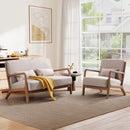 Bonzy Home Mid-Century Modern Tufted Loveseat & Accent Chair Set – Beige