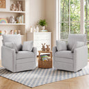 Bonzy Home 2-Pack 360° Swivel Glider Recliner Chair, Manual Rocking Recliner with Side Pockets & Armrest Bags, Compact Chair for Living Room，Gray