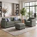 Bonzy Home Sectional Sofa Living Room Furniture Sets Small Sofa Sets for Small Spaces Green