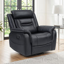 Bonzy Home Set of 2 Leather Recliner Chairs, 360° Swivel Rocker Manual Reclining Chair for Living Room, Black