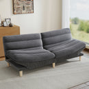 Bonzy Home Convertible Futon Sofa Bed, 3-Position Adjustable Armrests & Reclining Backrest for Small Living Room, Office, Apartment, Gray