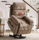 Bonzy Home Power Lift Recliner Chair for Seniors with Massage and Heat, Electric Recliner Sofa with Side Storage Pocket for Living Room，Light Brown