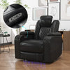 Bonzy Home Electric Power Recliner Adjustable Headrest Reclining Chair for Adults with USB Ports and Cup Holders, Home Theater Seating with Hidden Arm Storage Movie & Media Room Chairs