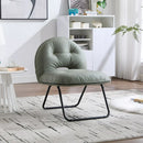 Bonzy Home Accent Chair for Living Room Upholstered Metal Framed Portable Chair Picnic Green
