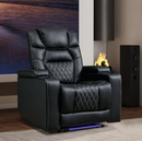 Bonzy Home Electric Power Recliner Reclining Chair with USB Ports and Cup Holders, Home Theater Seating with LED Light Movie & Media Room Chairs