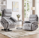 Bonzy Home 2 Pack Power Lift Recliner Chairs for Seniors with Massage and Heat, Electric Recliner with Side Storage Pockets for Living Room, Gray