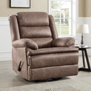 Bonzy Home Swivel Rocker Recliner, Manual Recliner Chair, Breathable Faux Leather Reclining Chairs with Overstuffed Arm and Back, Living Room Single Sofa Recliner, Light Brown