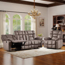Bonzy Home Fabric Recliner Sofa Set — Single Manual Recliner & 3-Seat Reclining Sofa with Wide Backrests & Headrests, Brown
