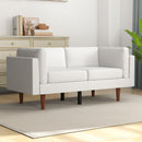 Bonzy Home Loveseat Sofa Couch Futon for Living Room Upholstered Easy to Install Furniture Adjustable Backrest White