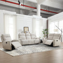 Bonzy Home Fabric Recliner Sofa Set — Manual Recliner Chair, Loveseat & 3-Seat Reclining Sofa for Living Room & Meeting Room