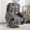 Bonzy Home Oversized Power Lift Recliner — Electric Lift Chair with Massage & Lumbar Heat, USB Port, Cup Holders & Side Pockets, Gray