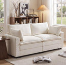 Bonzy Home 80.2" Loveseat Sofa, Modern Chenille Sectional Sofa Cloud Couch for Living Room Entertaining Guests or Relaxing Alone for Small Spaces Apartment, White