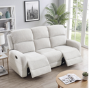 Bonzy Home Manual Reclining Sofa Set, Modern 3-Seat Recliner Sofa for Adult with Adjustable Backrest, Couch Recliners for Living Room Furniture, White
