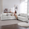 Bonzy Home Sectional Sofa with Storage and Reversible Chaises Sofa Bed for Bedroom Living Room Beige