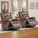 Bonzy Home Recliner Chairs with Massage and Heat Overstuffed Fabric Metal frame Manual Reclining Chair Sofa for Living Room