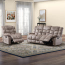 Bonzy Home Manual Reclining Sofa Adjustable Backrest,3 Seat Recliner Couch Sofa with Overstuffed Arms and Back Sofa Set for Living Room