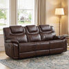 Bonzy Home 3-Seat Genuine Leather Manual Reclining Sofa – High-Comfort Couch with Dual End Recliners for Living Room & Meeting Room