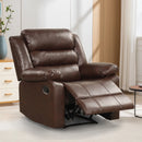 Bonzy Home Recliner Comfortable Arms and Back Faux Leather Single Reclining Chair Sofa for Living Room Bedroom, Coffee