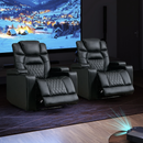 Bonzy Home Electric Power Recliner Chair Set of 2 with USB Ports and Cup Holders, Home Theater Seating with LED Light Movie & Media Room Chairs