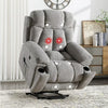 Bonzy Home Oversized Power Lift Recliner — Electric Lift Chair with Massage & Lumbar Heat, USB Port, Cup Holders & Side Pockets, Light Gray