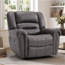 Bonzy Home Electric Recliner Chair, Modern Faux Leather Reclining Chair with USB Port, Classic Single Sofa Home Theater Recliner Seating, Gray
