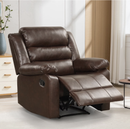 Bonzy Home Modern Comfort Reclining Chair Breathable Faux Leather Recliner Chairs, Brown