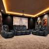 Bonzy Home Electric Power Recliner Chairs Sofa Set Theater Seating with Console Living Room Furniture Set, Cup Holders, Hidden Arm Storage, USB Ports Black