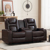 Bonzy Home Electric Power Recliner Sofa Set Theater Seating with Console Living Room Furniture Set, Cup Holders, Hidden Arm Storage, USB Ports, Brown