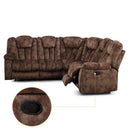 Bonzy Home Manual Reclining L-Shaped Sectional Sofa Set for Living Room