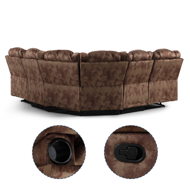 Bonzy Home Manual Reclining L-Shaped Sectional Sofa Set for Living Room