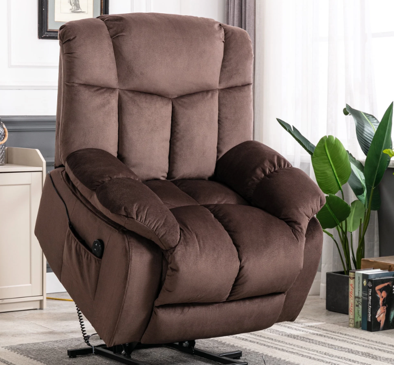 Ebello Power Lift Recliner Chair for Big and Tall People，Single Sofa Living Room Chair - Chocolate