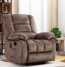 Ebello Design Overstuffed Massage Recliner Chairs with Heat and Vibration, Soft Fabric Single Manual Reclining Chair for Living Room Bedroom,Camel